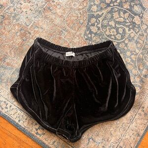 Black Brandy Melville Velvet Shorts